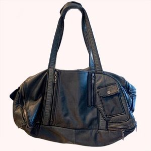 Lanvin black leather weekend bag